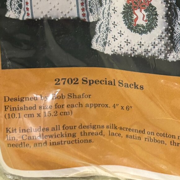 Vintage Creative Circle #2702 "Special Sacks" Christmas Muslin Bags - Picture 5 of 5